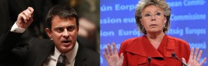 Manuel Valls, ministrul francez de Interne. Foto: boursier.com Viviane Reding, vicepreședintele CE. Foto: europolitics.ro