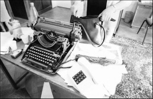 Mașina de scris a Departamentului Social de la ziarul Adevărul Foto: Pablo Chignard / Facebook 